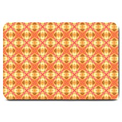 Peach Pineapple Abstract Circles Arches Large Doormat  by DianeClancy