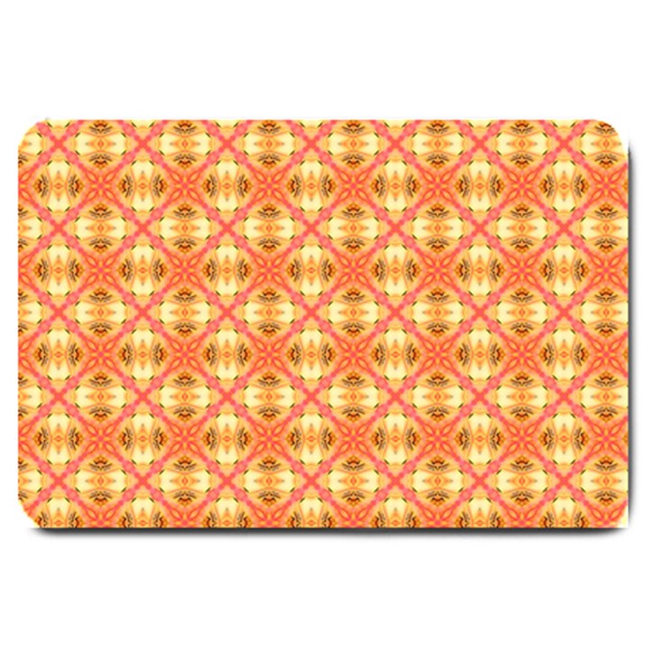 Peach Pineapple Abstract Circles Arches Large Doormat 