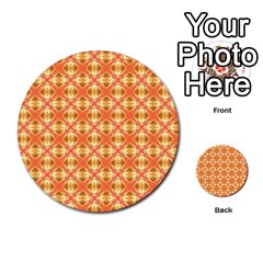 Peach Pineapple Abstract Circles Arches Multi-purpose Cards (round)  by DianeClancy