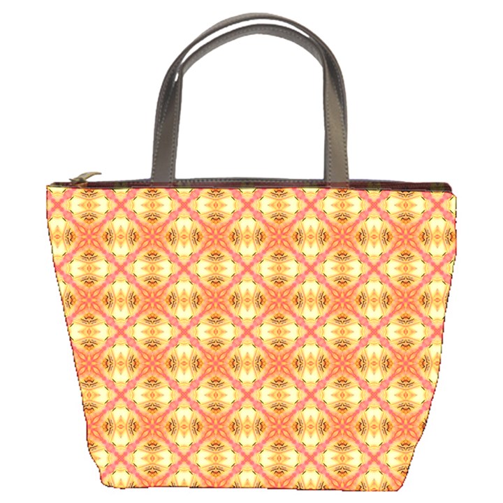 Peach Pineapple Abstract Circles Arches Bucket Bags