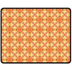 Peach Pineapple Abstract Circles Arches Fleece Blanket (medium)  by DianeClancy