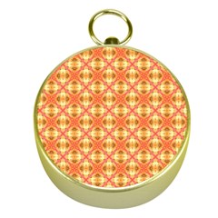 Peach Pineapple Abstract Circles Arches Gold Compasses by DianeClancy