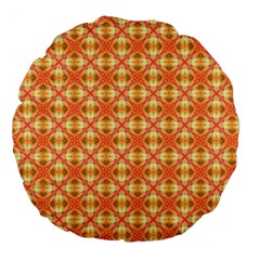 Peach Pineapple Abstract Circles Arches Large 18  Premium Flano Round Cushions by DianeClancy