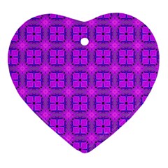 Abstract Dancing Diamonds Purple Violet Ornament (heart)  by DianeClancy