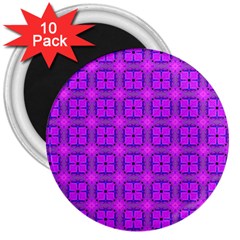 Abstract Dancing Diamonds Purple Violet 3  Magnets (10 Pack)  by DianeClancy