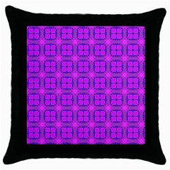 Abstract Dancing Diamonds Purple Violet Throw Pillow Case (black) by DianeClancy