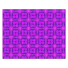 Abstract Dancing Diamonds Purple Violet Rectangular Jigsaw Puzzl by DianeClancy