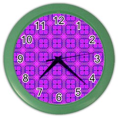 Abstract Dancing Diamonds Purple Violet Color Wall Clocks by DianeClancy