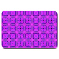 Abstract Dancing Diamonds Purple Violet Large Doormat  by DianeClancy