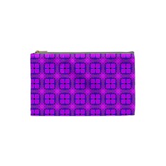 Abstract Dancing Diamonds Purple Violet Cosmetic Bag (small)  by DianeClancy