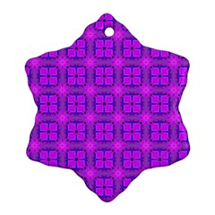 Abstract Dancing Diamonds Purple Violet Ornament (snowflake)  by DianeClancy