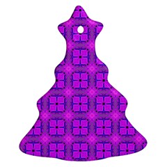 Abstract Dancing Diamonds Purple Violet Christmas Tree Ornament (2 Sides) by DianeClancy