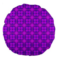 Abstract Dancing Diamonds Purple Violet Large 18  Premium Round Cushions by DianeClancy