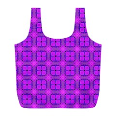 Abstract Dancing Diamonds Purple Violet Full Print Recycle Bags (l)  by DianeClancy