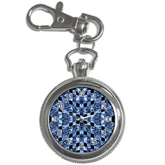 Indigo Check Ornate Print Key Chain Watches by dflcprints