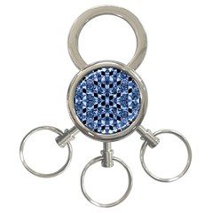 Indigo Check Ornate Print 3-ring Key Chains by dflcprints