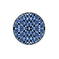 Indigo Check Ornate Print Hat Clip Ball Marker (10 Pack) by dflcprints