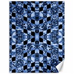 Indigo Check Ornate Print Canvas 12  x 16   11.86 x15.41  Canvas - 1