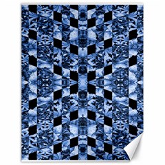 Indigo Check Ornate Print Canvas 18  X 24   by dflcprints