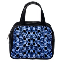 Indigo Check Ornate Print Classic Handbags (one Side)