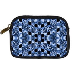 Indigo Check Ornate Print Digital Camera Cases by dflcprints