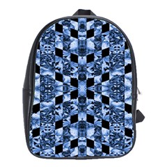 Indigo Check Ornate Print School Bags(large)  by dflcprints