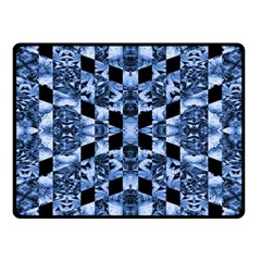 Indigo Check Ornate Print Fleece Blanket (small)