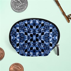 Indigo Check Ornate Print Accessory Pouches (small)  by dflcprints