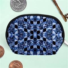 Indigo Check Ornate Print Accessory Pouches (medium) 