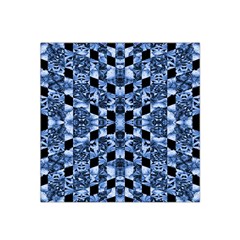 Indigo Check Ornate Print Satin Bandana Scarf