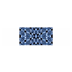 Indigo Check Ornate Print Satin Scarf (oblong) by dflcprints