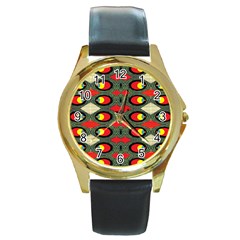 Black Star Round Gold Metal Watch by MRTACPANS