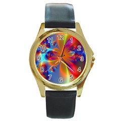 Bright Round Gold Metal Watch