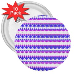 Floral Stripes Pattern 3  Buttons (10 Pack)  by dflcprints