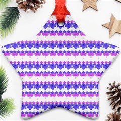 Floral Stripes Pattern Star Ornament (two Sides)  by dflcprints