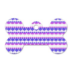 Floral Stripes Pattern Dog Tag Bone (two Sides) by dflcprints