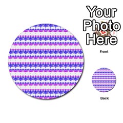 Floral Stripes Pattern Multi-purpose Cards (round)  by dflcprints