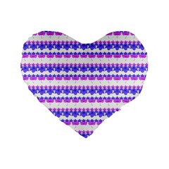 Floral Stripes Pattern Standard 16  Premium Heart Shape Cushions by dflcprints