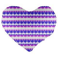 Floral Stripes Pattern Large 19  Premium Heart Shape Cushions by dflcprints