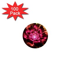 Red Peony 1  Mini Buttons (100 Pack) 