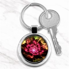 Red Peony Key Chains (round)  by Delasel