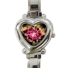 Red Peony Heart Italian Charm Watch