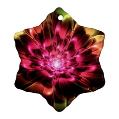 Red Peony Snowflake Ornament (2-side) by Delasel