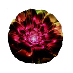 Red Peony Standard 15  Premium Round Cushions by Delasel