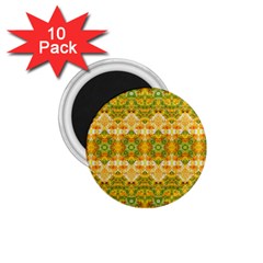 Boho Stylized Floral Stripes 1 75  Magnets (10 Pack) 