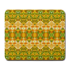 Boho Stylized Floral Stripes Large Mousepads by dflcprints