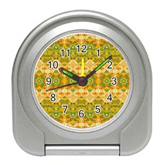 Boho Stylized Floral Stripes Travel Alarm Clocks by dflcprints