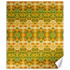 Boho Stylized Floral Stripes Canvas 8  X 10  by dflcprints