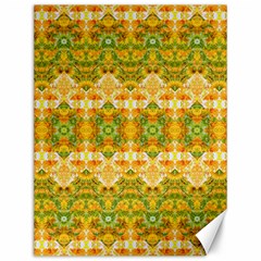 Boho Stylized Floral Stripes Canvas 12  X 16   by dflcprints