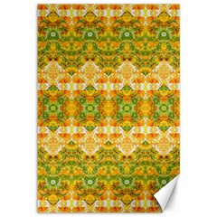 Boho Stylized Floral Stripes Canvas 12  X 18   by dflcprints